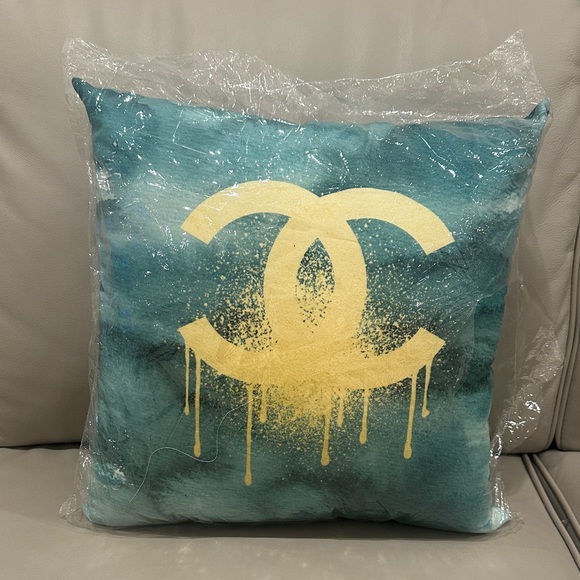 CC Chic Gold and Blue Accent Pillow